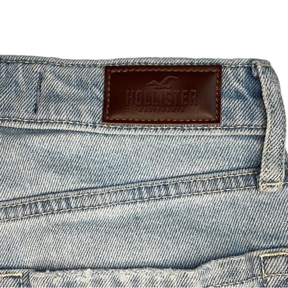 HOLLISTER DISTRESSED BLUE DENIM STRAIGHT LEG JEANS, 0S - Picture 6 of 6